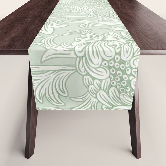 William Morris Chrysanthemum Toile Willow Green Table Runner Gallery Image 1