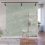 William Morris Chrysanthemum Toile Willow Green Wall Mural Gallery Image 1