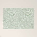 William Morris Chrysanthemum Toile Willow Green Welcome Mat Gallery Image 1