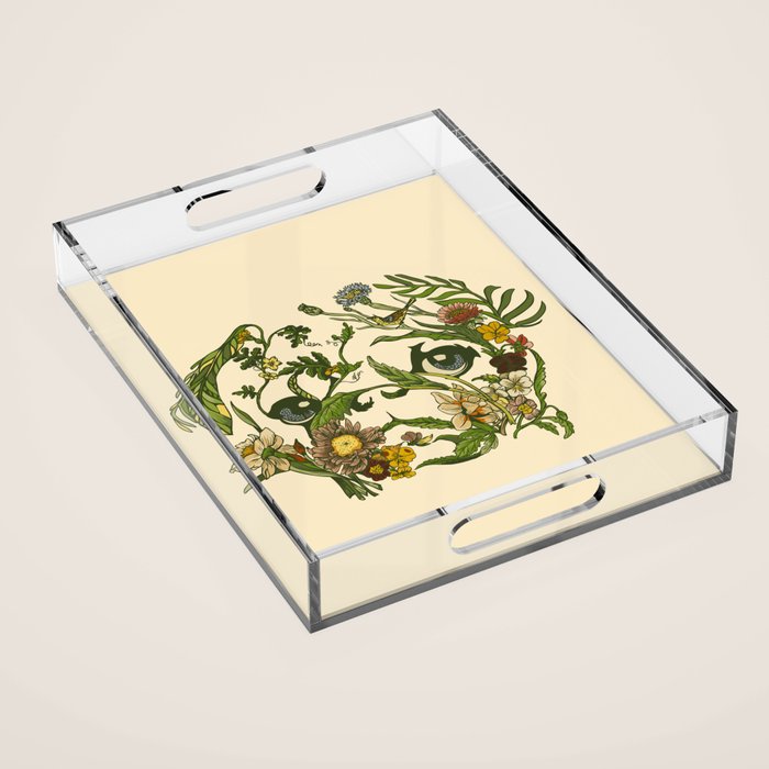 Botanical Pug Acrylic Tray Gallery Image 1