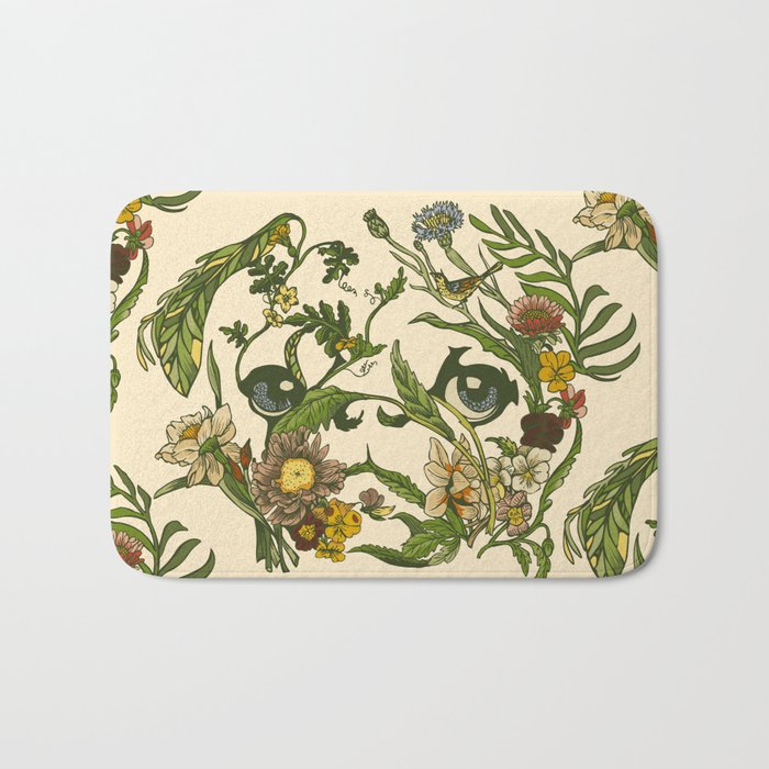 Botanical Pug Bath Mat Gallery Image 1