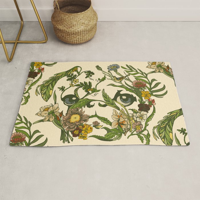 Botanical Pug Rug Gallery Image 1