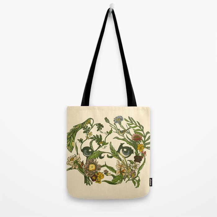 Botanical Pug Tote Bag Gallery Image 2