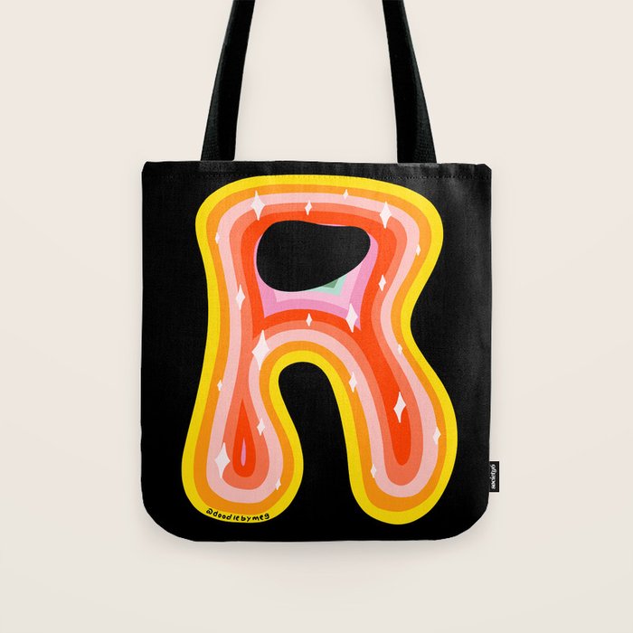 R Rainbow Tote Bag Gallery Image 1