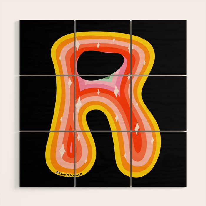R Rainbow Wood Wall Art Gallery Image 1
