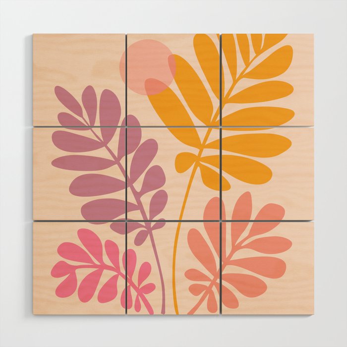 Retro Dancing Garden Wood Wall Art Gallery Image 1
