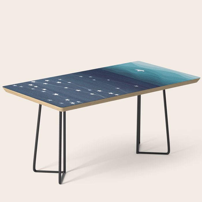 Garlands of stars, watercolor teal ocean Coffee Table Gallery Image 1