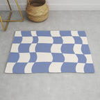 wavy check | cobalt Rug Gallery Image 1