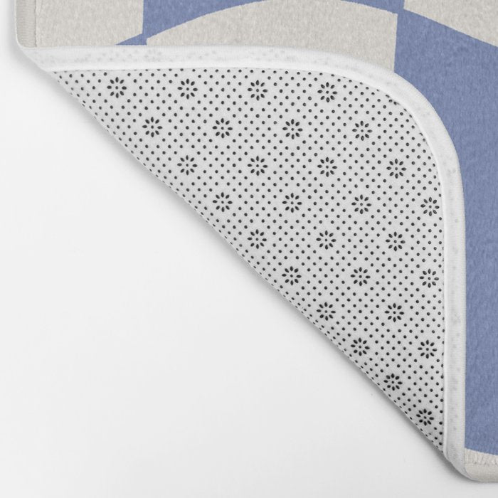 wavy check | cobalt Bath Mat Gallery Image 2