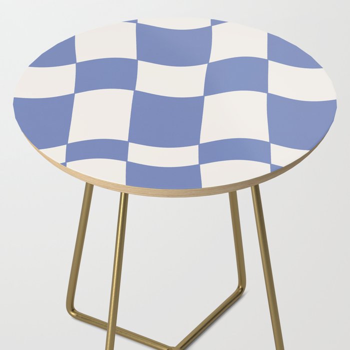 wavy check | cobalt Side Table Gallery Image 2