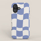 wavy check | cobalt iPhone Case Gallery Image 1