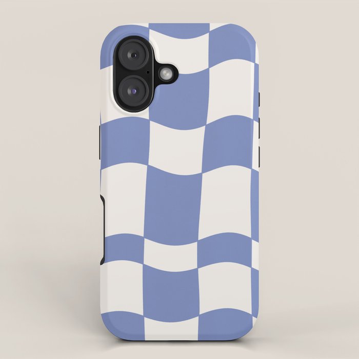 wavy check | cobalt iPhone Case Gallery Image 1