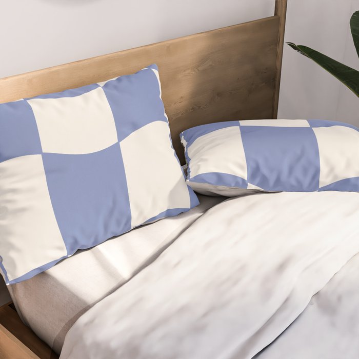 wavy check | cobalt Pillow Sham Gallery Image 2