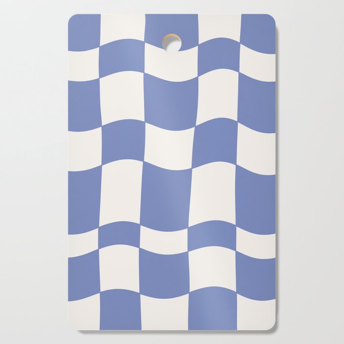 wavy check | cobalt Cutting Board Gallery Image 1