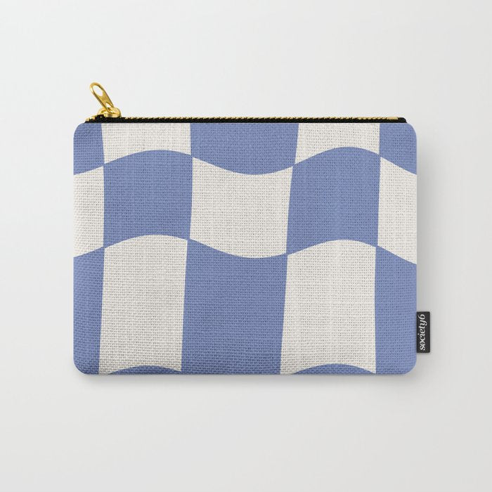 wavy check | cobalt Carry All Pouch Gallery Image 1