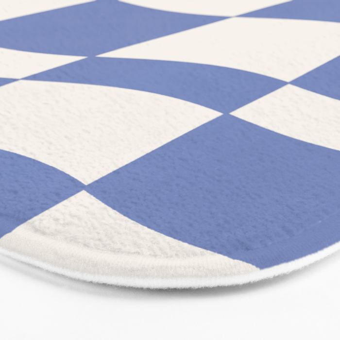 wavy check | cobalt Bath Mat Gallery Image 3