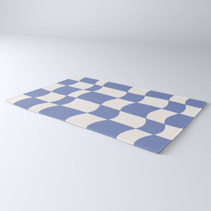 wavy check | cobalt Rug Gallery Image 3
