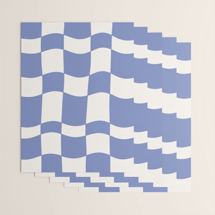 wavy check | cobalt Wrapping Paper Gallery Image 3