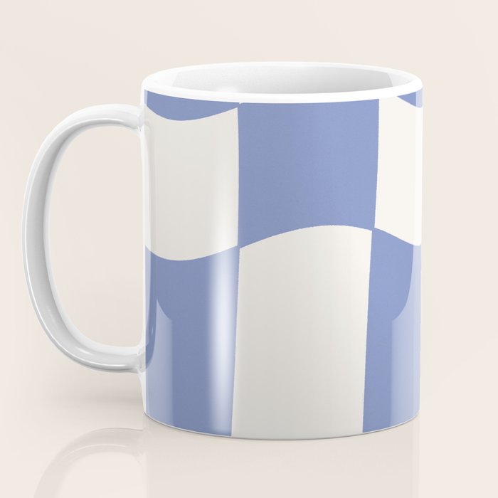 wavy check | cobalt Coffee Mug Gallery Image 3