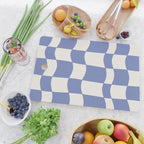 wavy check | cobalt Cutting Board Gallery Image 2
