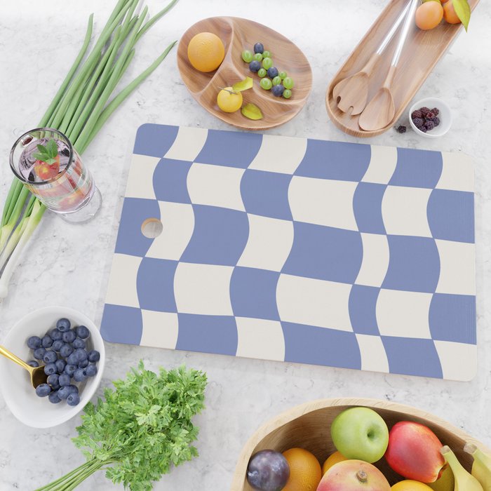 wavy check | cobalt Cutting Board Gallery Image 2