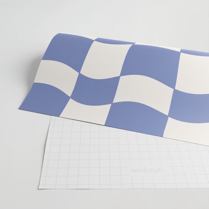 wavy check | cobalt Wrapping Paper Gallery Image 2