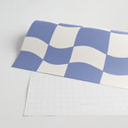 wavy check | cobalt Wrapping Paper Gallery Image 2