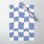 wavy check | cobalt Wrapping Paper Gallery Image 1