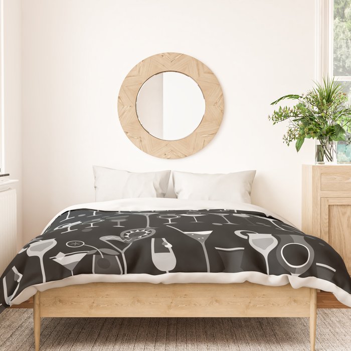 Retro Vintage Cocktail Pattern 3 Duvet Cover Gallery Image 3
