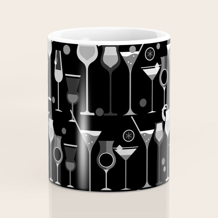 Retro Vintage Cocktail Pattern 3 Coffee Mug Gallery Image 4