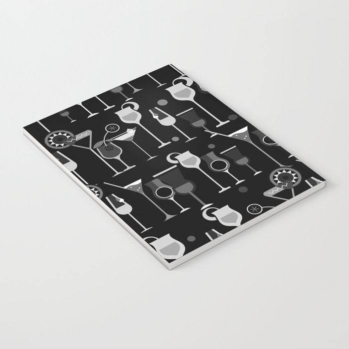 Retro Vintage Cocktail Pattern 3 Notebook Gallery Image 3