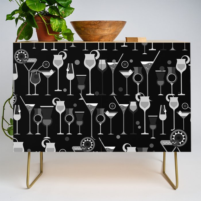 Retro Vintage Cocktail Pattern 3 Credenza Gallery Image 1