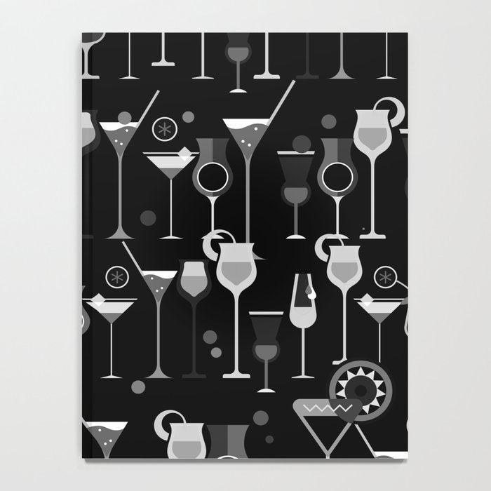 Retro Vintage Cocktail Pattern 3 Notebook Gallery Image 4