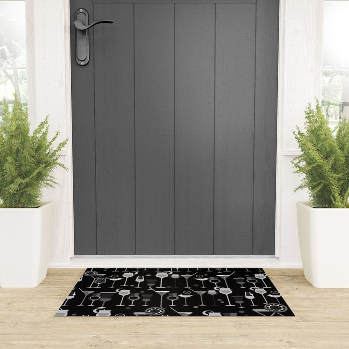 Retro Vintage Cocktail Pattern 3 Welcome Mat Gallery Image 3