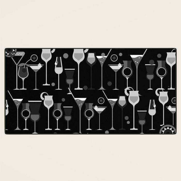 Retro Vintage Cocktail Pattern 3 Desk Mat Gallery Image 3