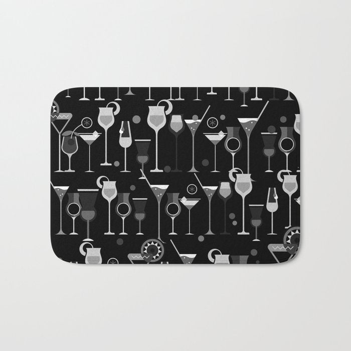 Retro Vintage Cocktail Pattern 3 Bath Mat Gallery Image 1