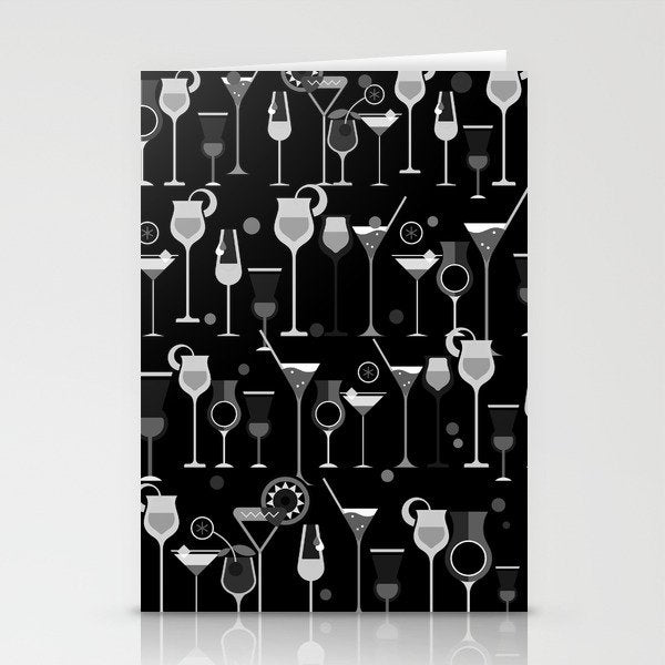 Retro Vintage Cocktail Pattern 3 Stationery Card Gallery Image 2