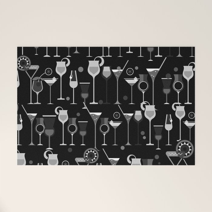 Retro Vintage Cocktail Pattern 3 Welcome Mat Gallery Image 1