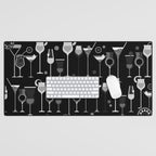 Retro Vintage Cocktail Pattern 3 Desk Mat Gallery Image 1