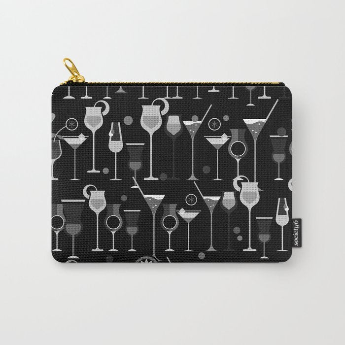 Retro Vintage Cocktail Pattern 3 Carry All Pouch Gallery Image 1