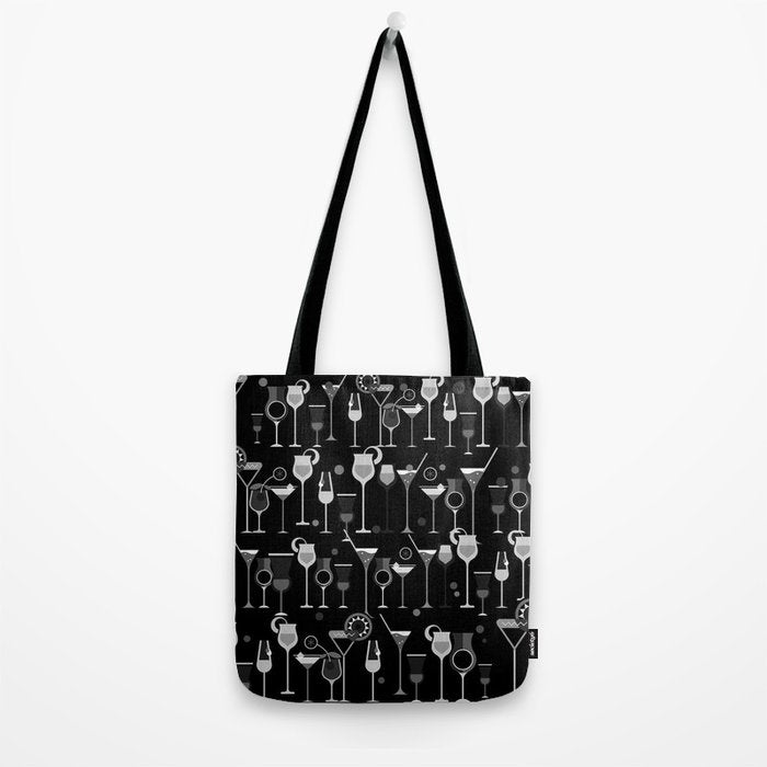 Retro Vintage Cocktail Pattern 3 Tote Bag Gallery Image 2