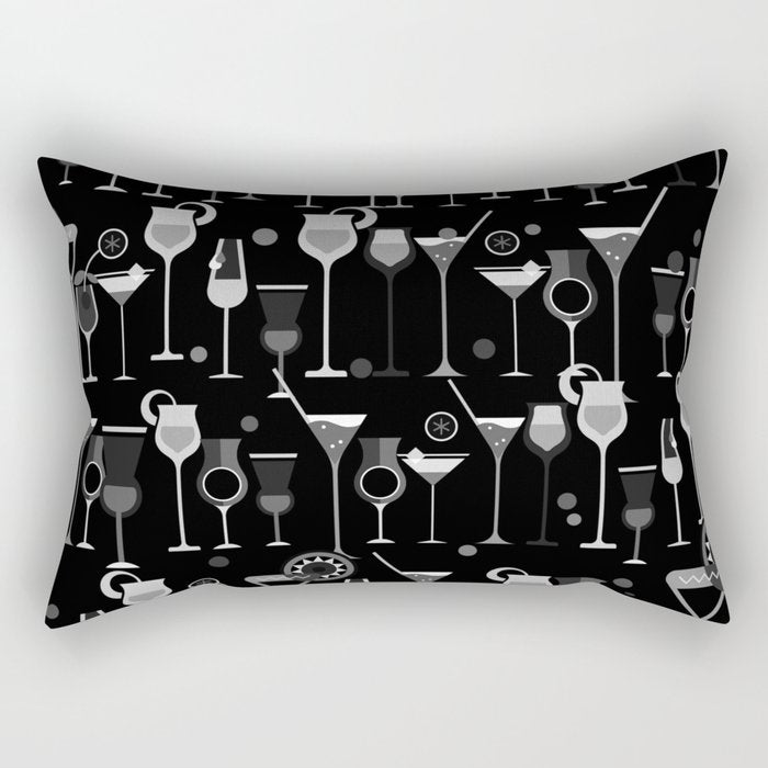 Retro Vintage Cocktail Pattern 3 Rectangular Pillow Gallery Image 1