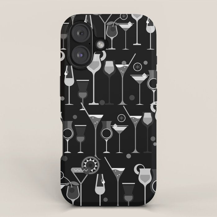 Retro Vintage Cocktail Pattern 3 iPhone Case Gallery Image 1