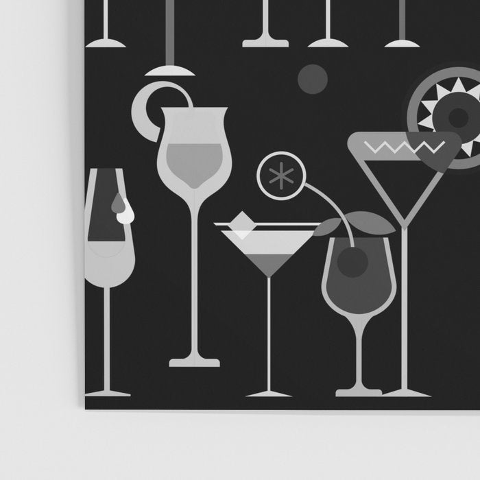 Retro Vintage Cocktail Pattern 3 Poster Gallery Image 3