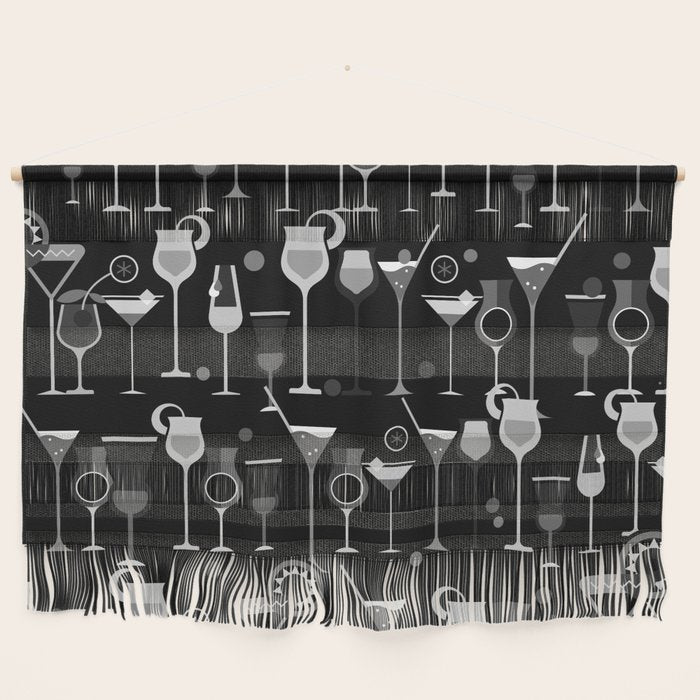 Retro Vintage Cocktail Pattern 3 Wall Hanging Gallery Image 1