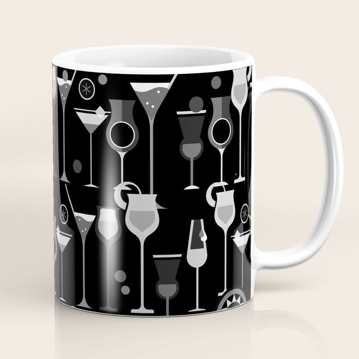 Retro Vintage Cocktail Pattern 3 Coffee Mug Gallery Image 1