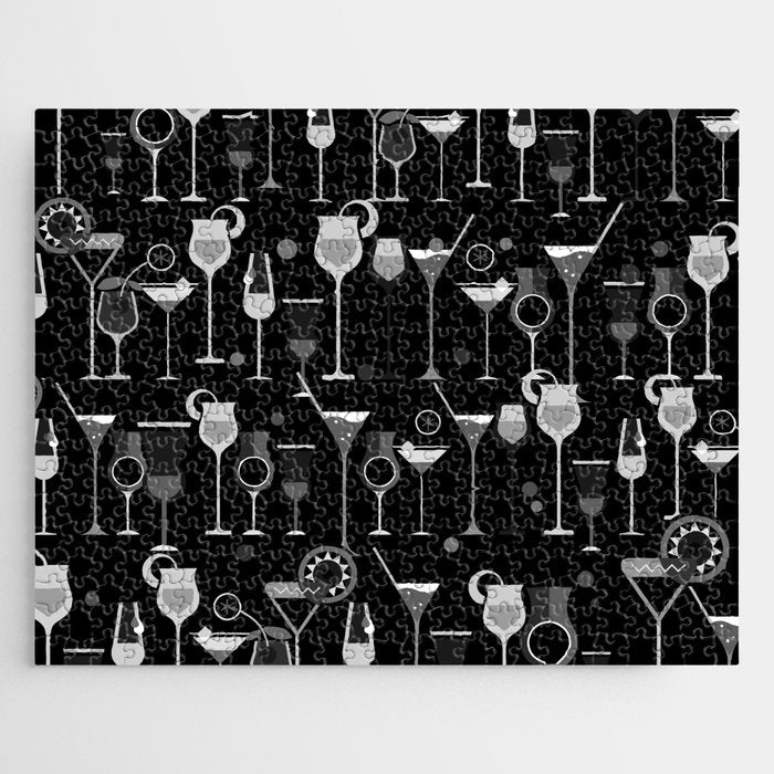 Retro Vintage Cocktail Pattern 3 Jigsaw Puzzle Gallery Image 1