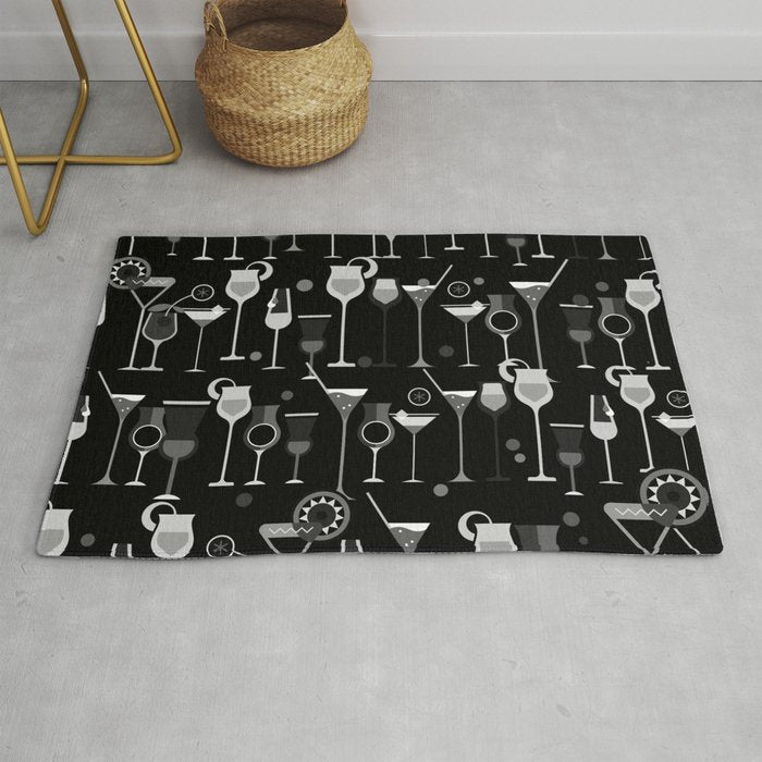 Retro Vintage Cocktail Pattern 3 Rug Gallery Image 1