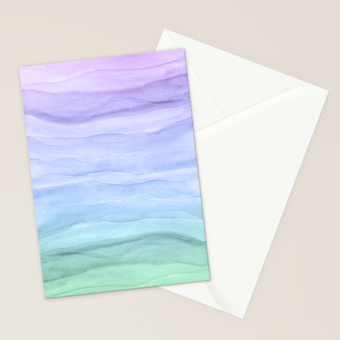 Layers Blue Ombre - Watercolor Abstract Stationery Card Gallery Image 2