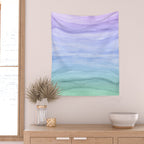 Layers Blue Ombre - Watercolor Abstract Wall Tapestry Gallery Image 2